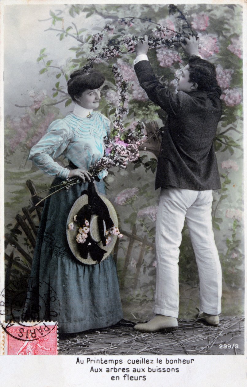 Francouzská romantická pohlednice, c1900 od Unbekannt