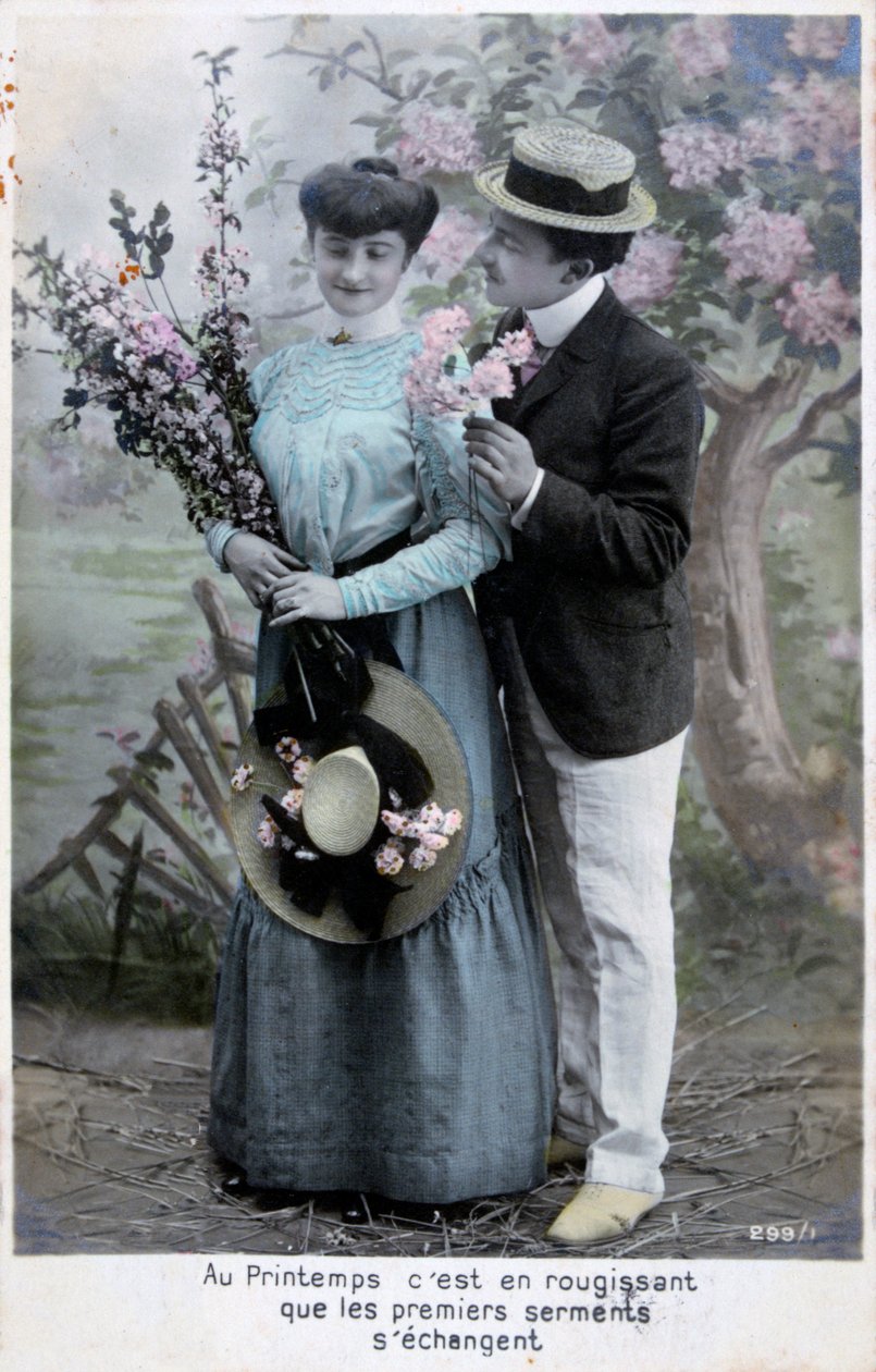 Francouzská romantická pohlednice, c1900 od Unbekannt