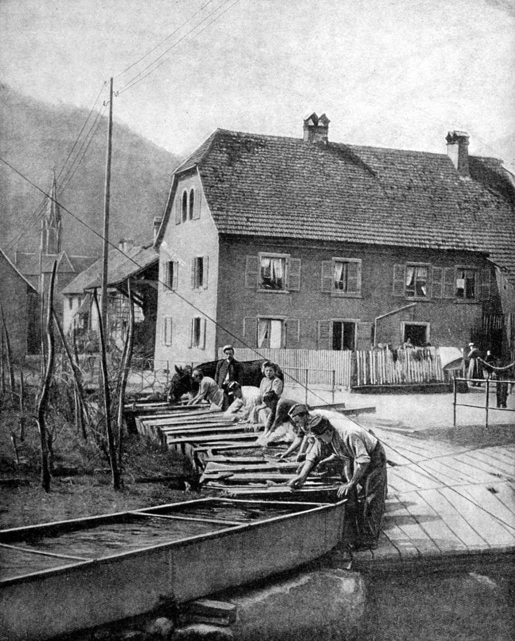 Francouzští vojáci praní prádla, první světová válka, 1915 od Unbekannt