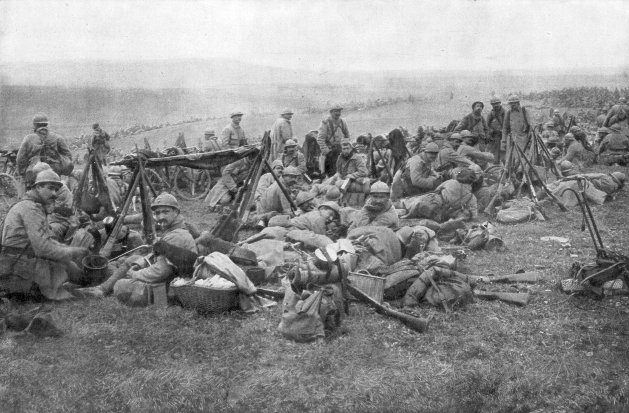 Francouzské jednotky na odpočinku, Verdun, Francie, 1916 od Unbekannt