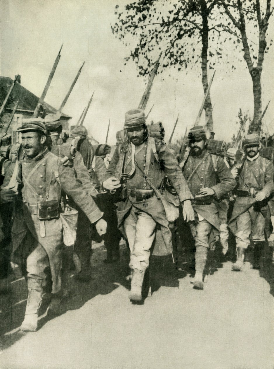 Francouzské jednotky na pochodu, první světová válka, 1914-1918, c1920. od Unbekannt