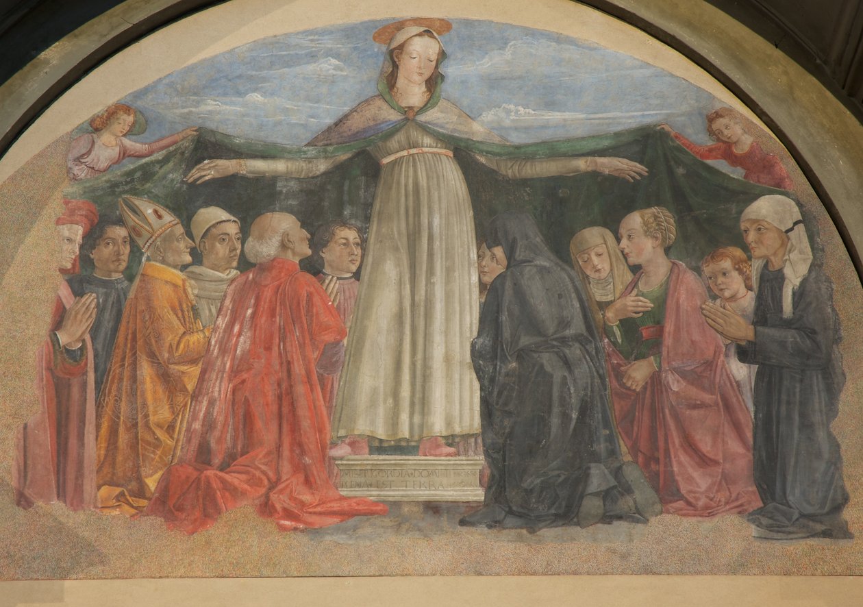 Freska Madonna della Misericordia, kaple Vespucci, Ognissanti, Florencie, Itálie (foto) od Unbekannt