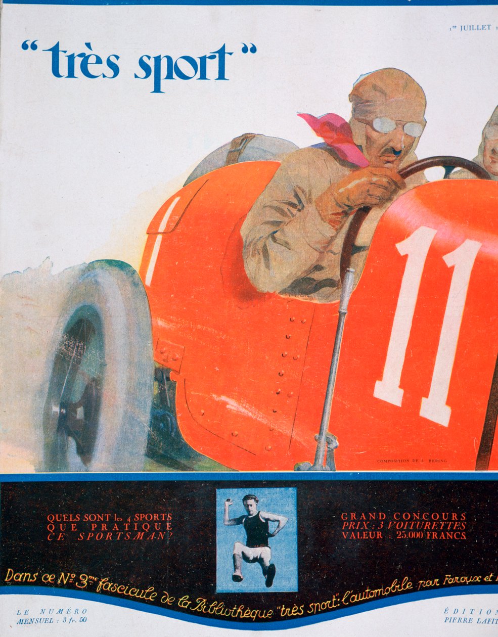 Ilustrace přední obálky z časopisu Tres Sport, červenec 1922 od Unbekannt