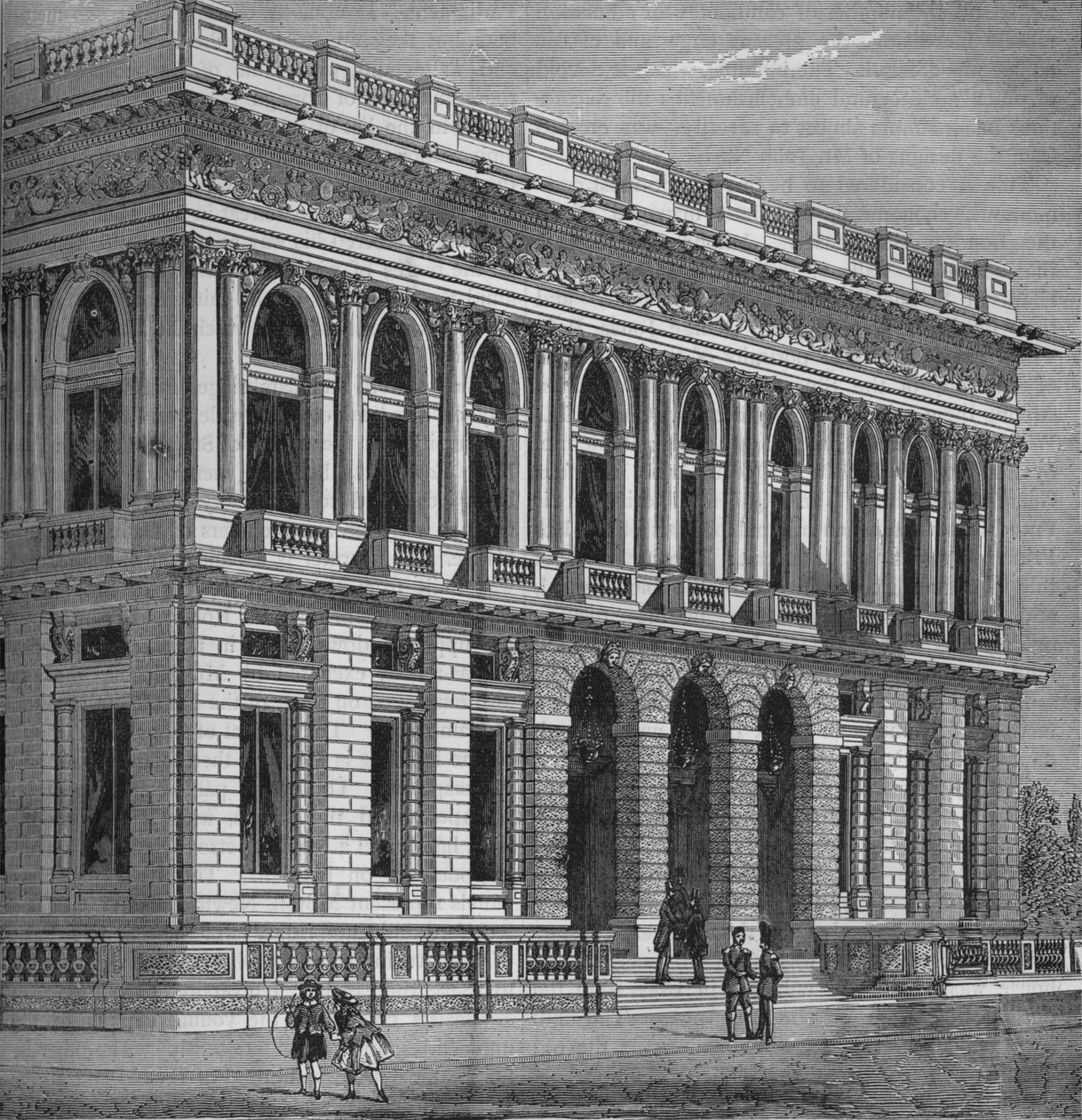 Front of the Army and Navy Club, Westminster, Londýn, c1870 1878 od Unbekannt