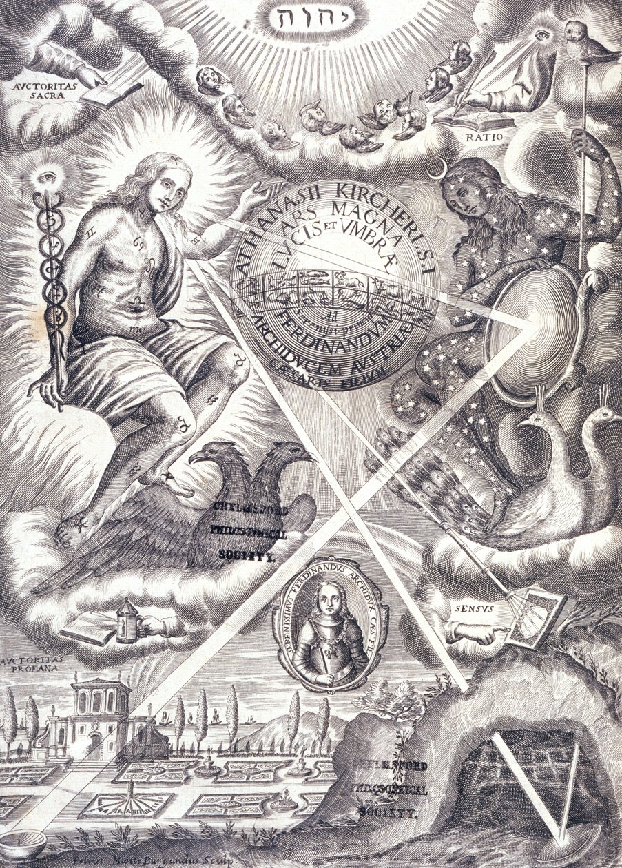 Frontispis od Athanasius Kirchers Ars Magna Lucis Et Umbrae od Unbekannt