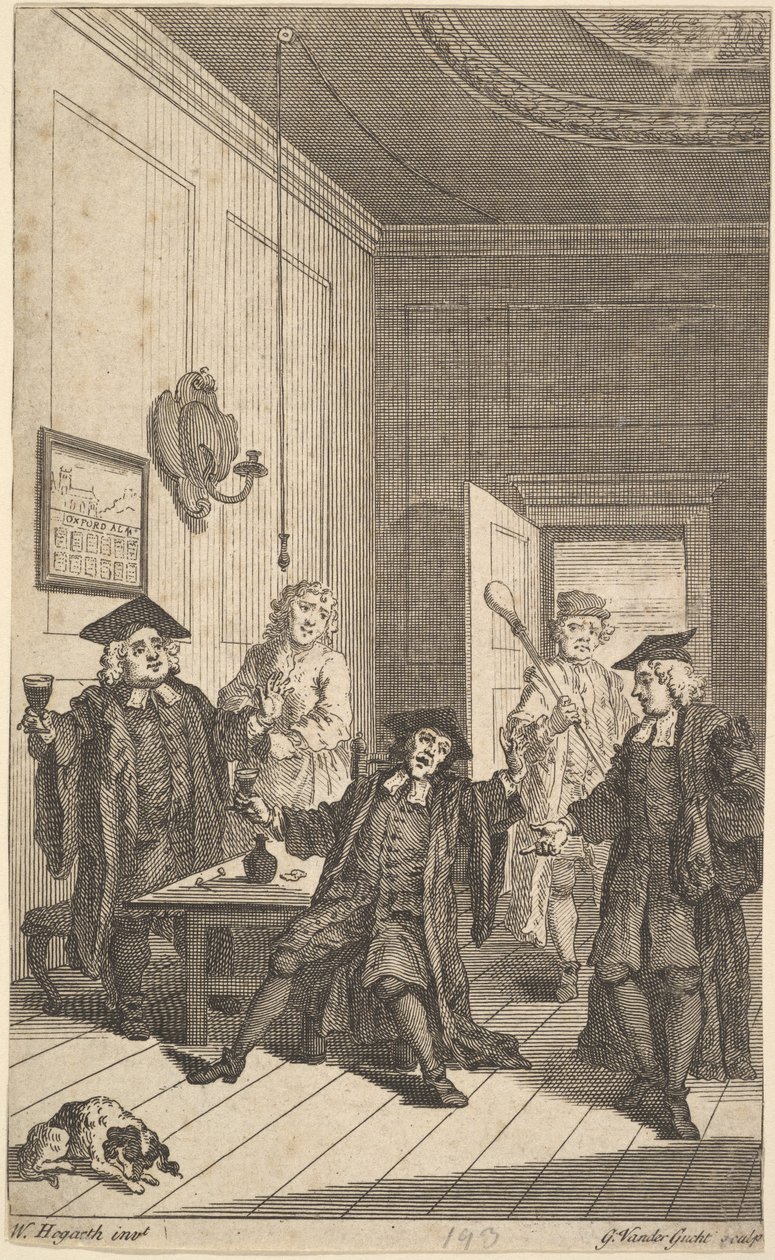 Frontispis k The Humours of Oxford, duben 1730. od Unbekannt