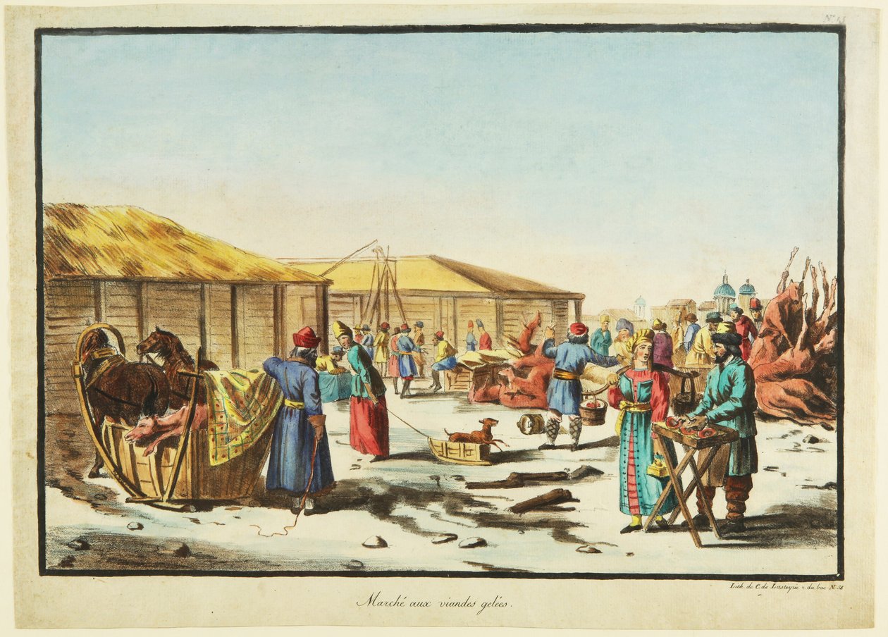 Frozen Meats Market, cca 1814 od Unbekannt