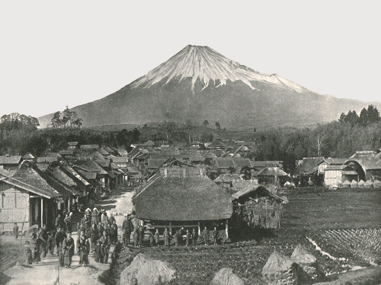 Fujiyama, posvátná hora, z vesnice Jedzumi, Japonsko, 1895. od Unbekannt