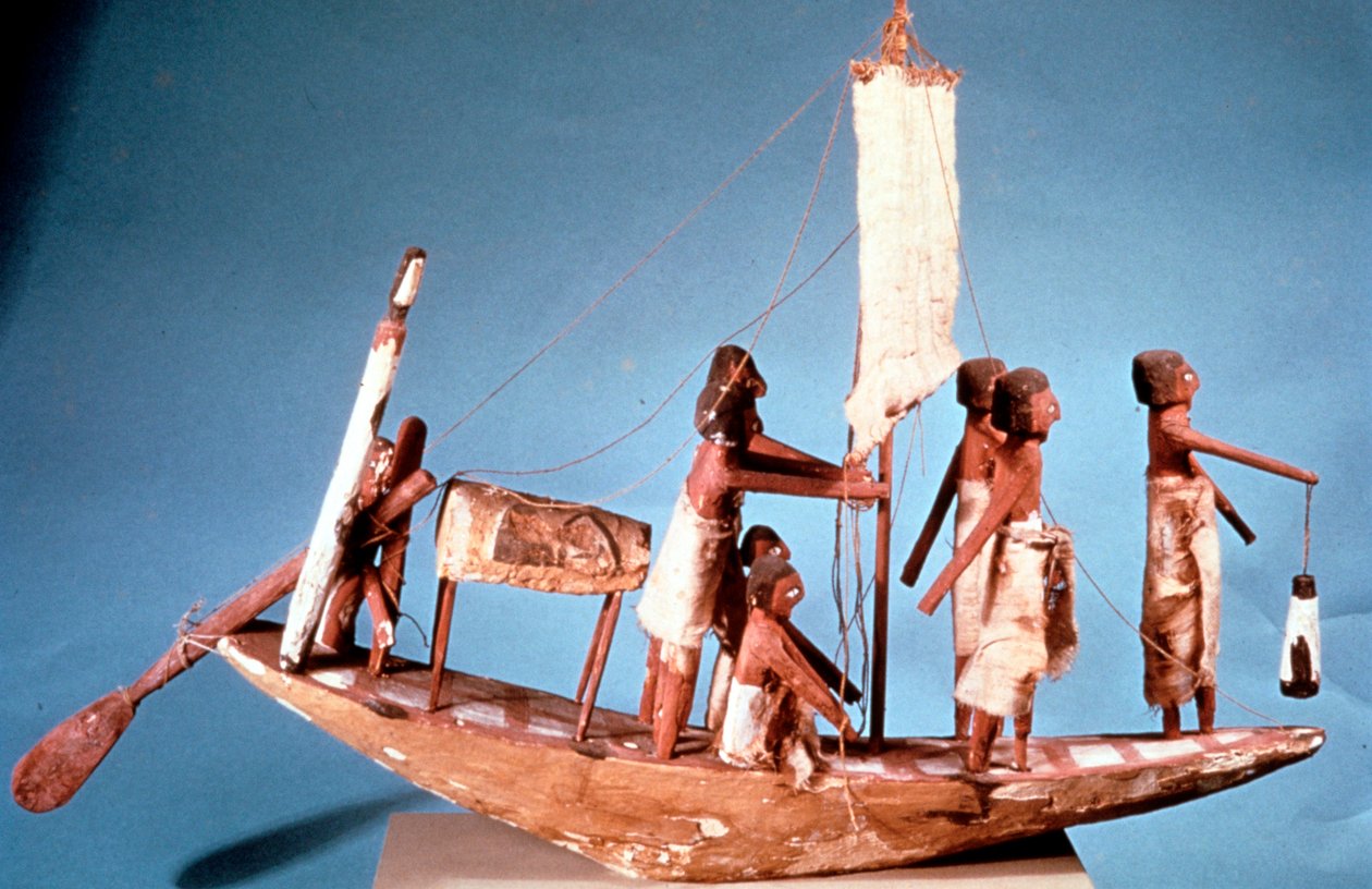Pohřební člun z malovaného dřeva, 9. dynastie, starověký Egypt, 2232-2140 př.n.l. od Unbekannt
