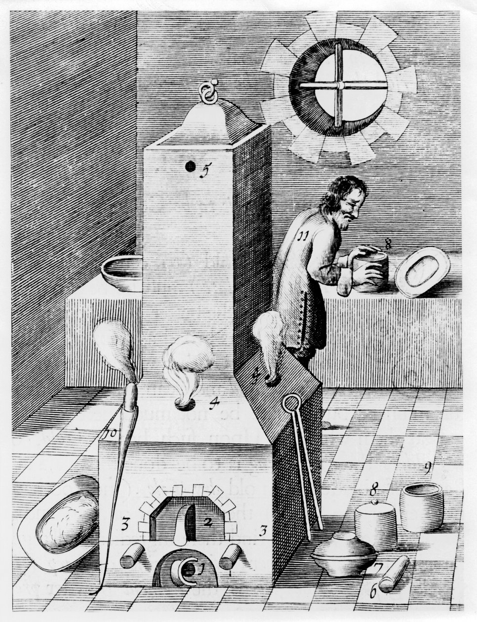 Pec pro procesy, kde je vyžadováno dlouhodobé teplo, jako je cementace, 1580 od Unbekannt
