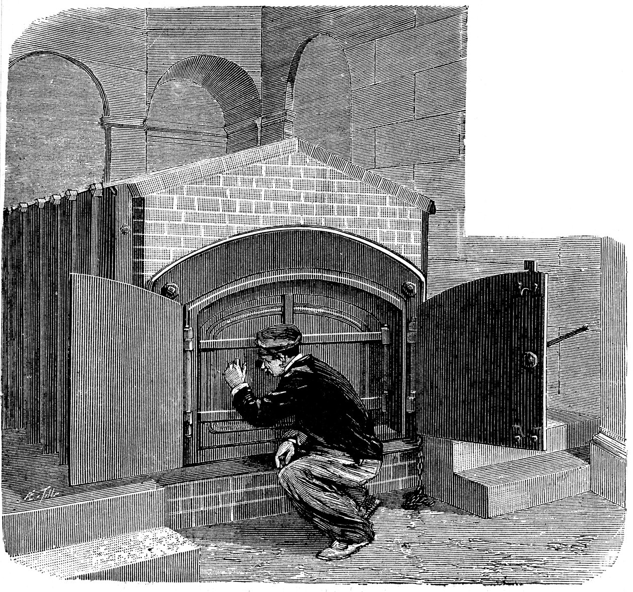 Pec typu, který má být instalován v krematoriu Pere la Chaise, Paříž, 1888 od Unbekannt