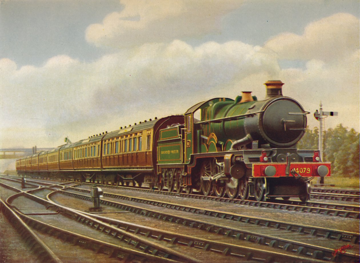 G.W.R. Cornish Riviera Limited Express v plné rychlosti, - Engine Pendennis Castle., 1926 od Unbekannt