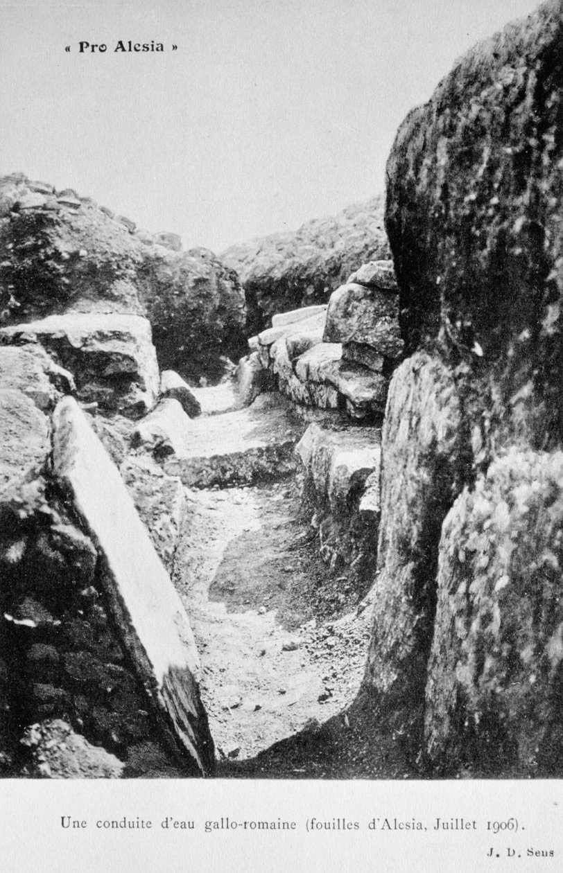 Gallo-římské vodovodní potrubí, vykopávky Alesia, červenec 1906 od Unbekannt
