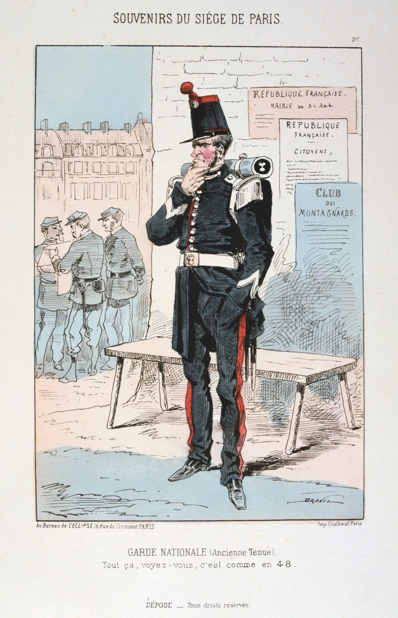 Staré šaty Garde Nationale, obléhání Paříže, francouzsko-pruská válka, 1870-1871. od Unbekannt