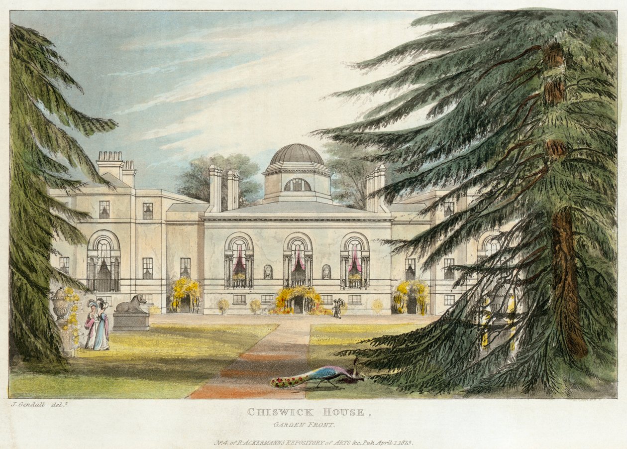 Zahradní průčelí Chiswick House, Hounslow, Londýn, 1823 od Unbekannt