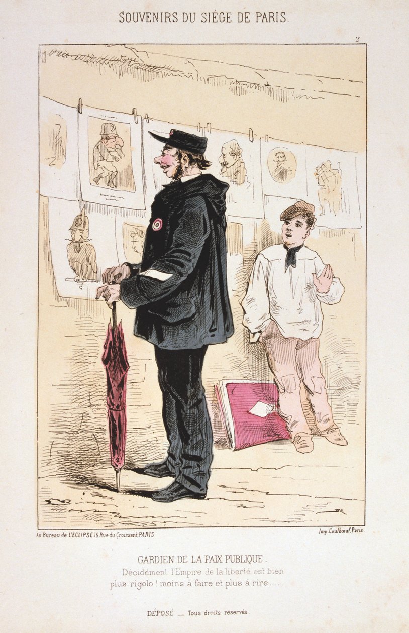 Strážce veřejného míru, obléhání Paříže, 1870-1871 od Unbekannt