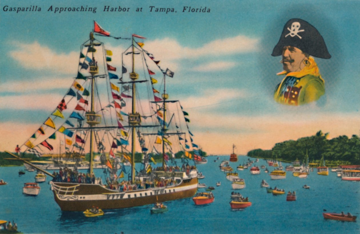 Gasparilla Apporoaching Harbor v Tampě na Floridě, c1940 od Unbekannt