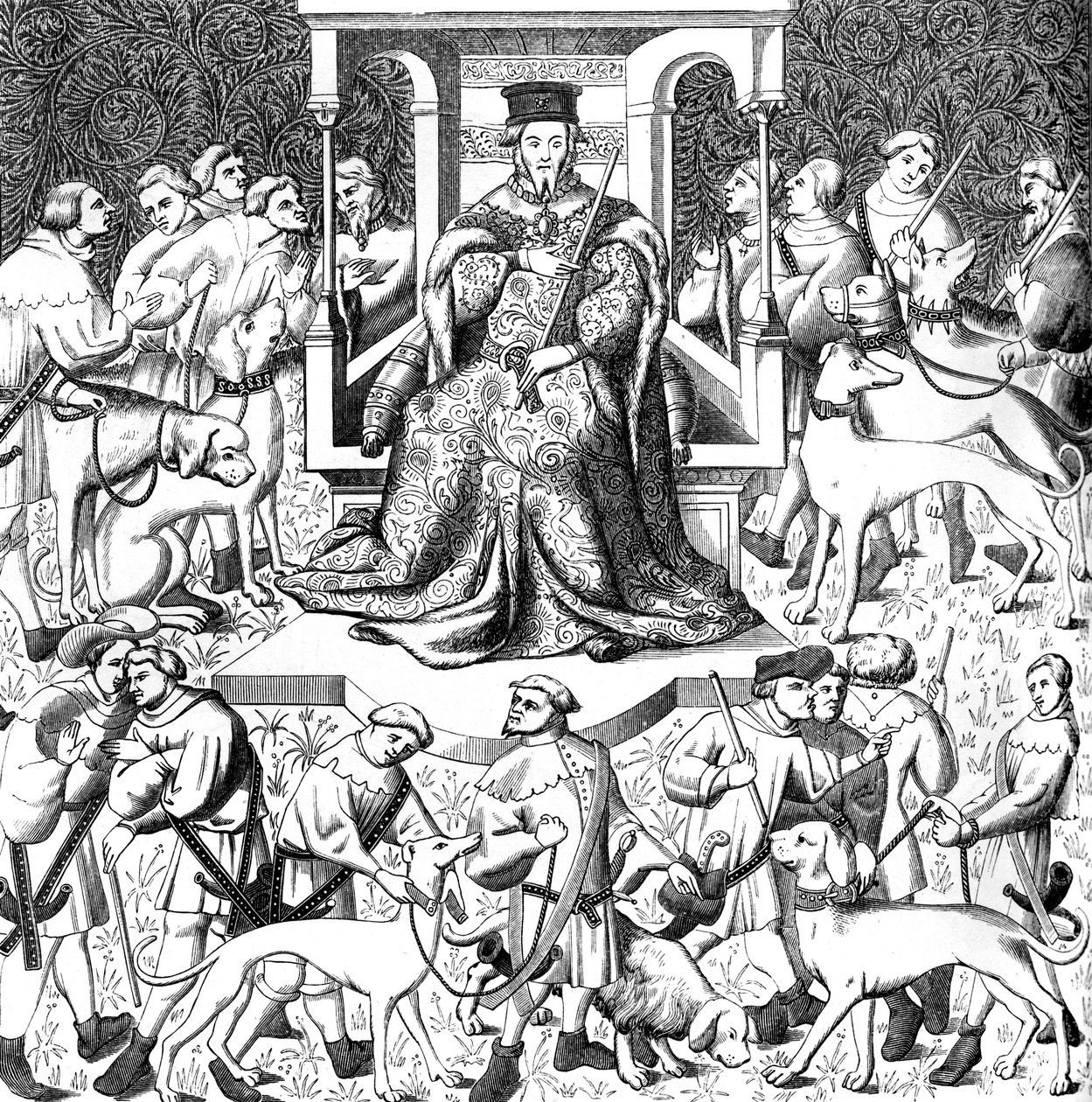 Gaston Phoebus vyučující umění venerie, 15. století 1849 od Unbekannt