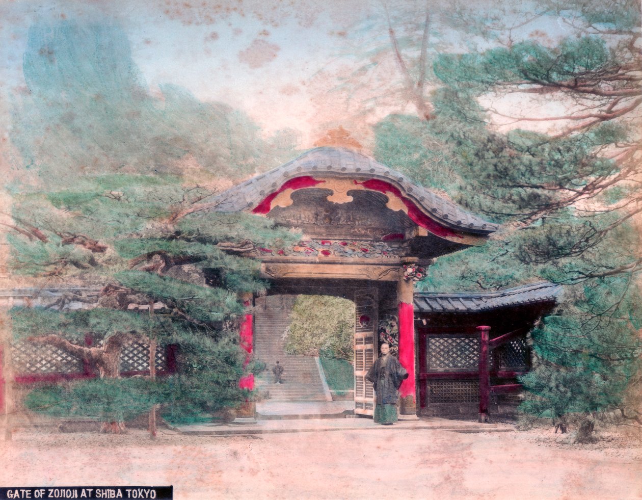 Brána buddhistického chrámu Zojoji, park Shiba, Tokio od Unbekannt