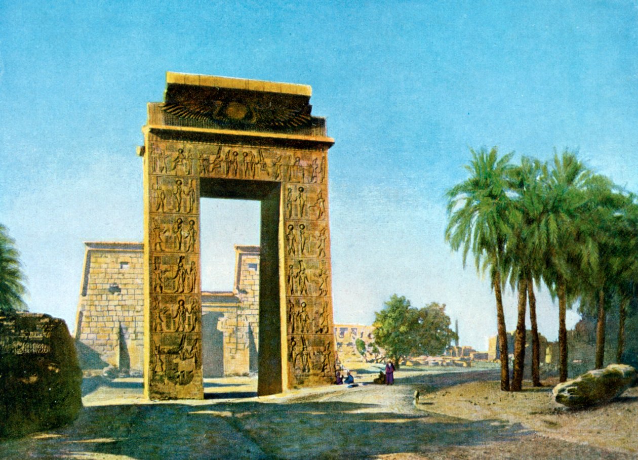 Brána před chrámem Khonsu, Karnak, Egypt, 20. století od Unbekannt