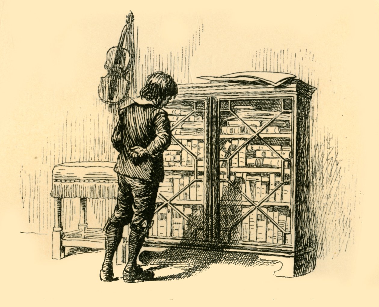 Dívat se na jeho kryty skrz mřížová dvířka skříně, 1907. od Unbekannt