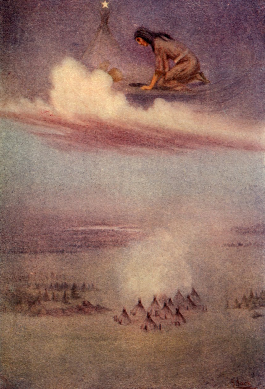 Když se podívala dolů, uviděla tábor Blackfeet, 1914. od Unbekannt