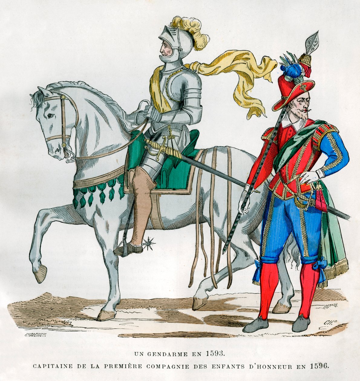 Četník, 1583, a kapitán 1. roty Enfants dHonneur, 1596 1882-1884 od Unbekannt
