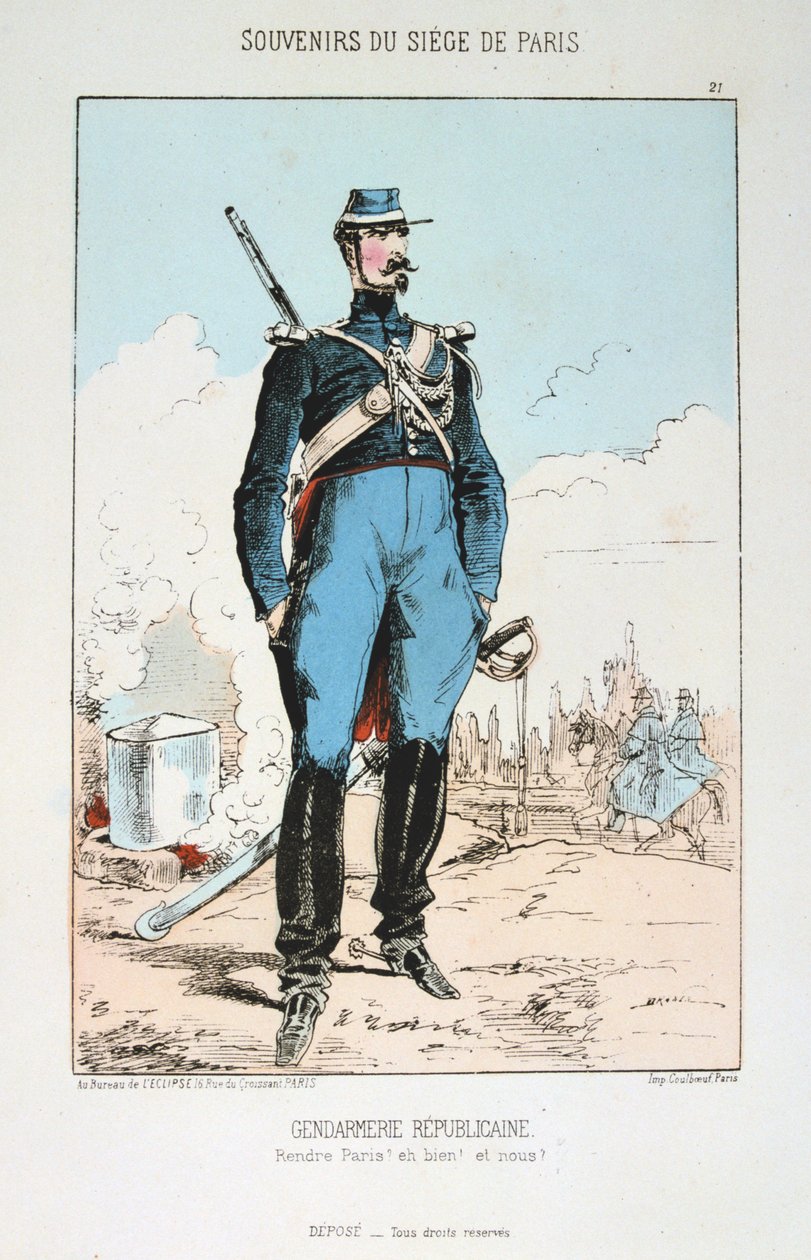 Gendarmerie Republicaine, obležení Paříže, francouzsko-pruská válka, 1870-1871. od Unbekannt