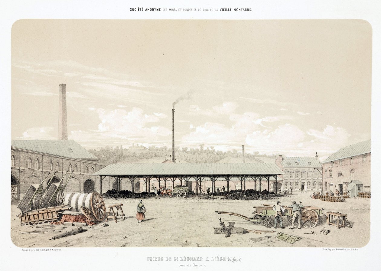 General Industrial Scenes Coal store, St Leonard, Lutych, Belgie od Unbekannt