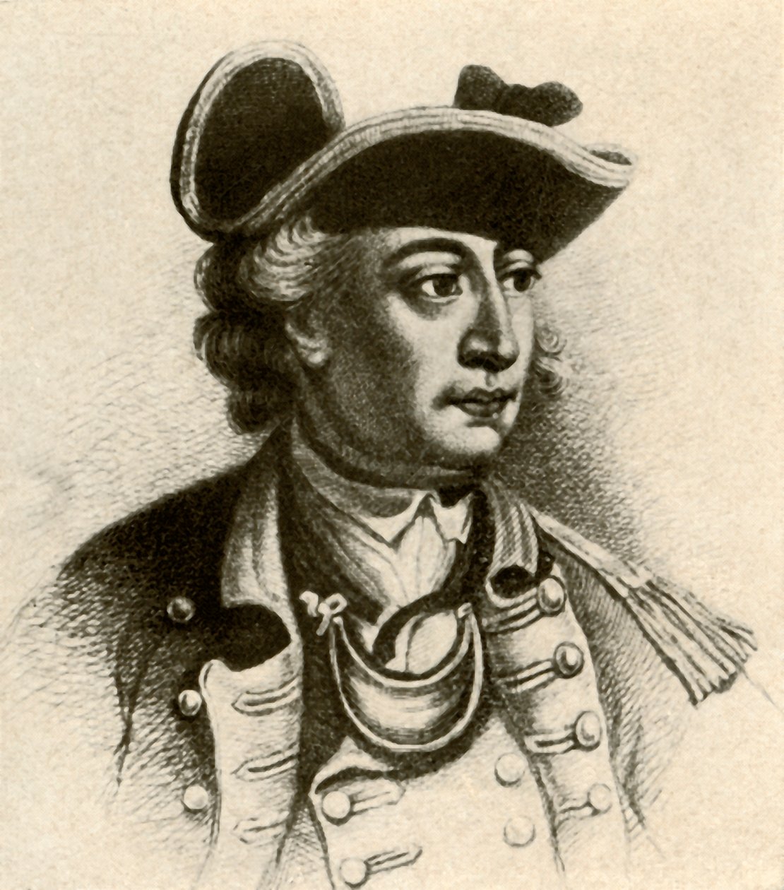 Generál John Sullivan, v nataženém klobouku lemovaném copánkem a rouchem, c1770, 1937. od Unbekannt