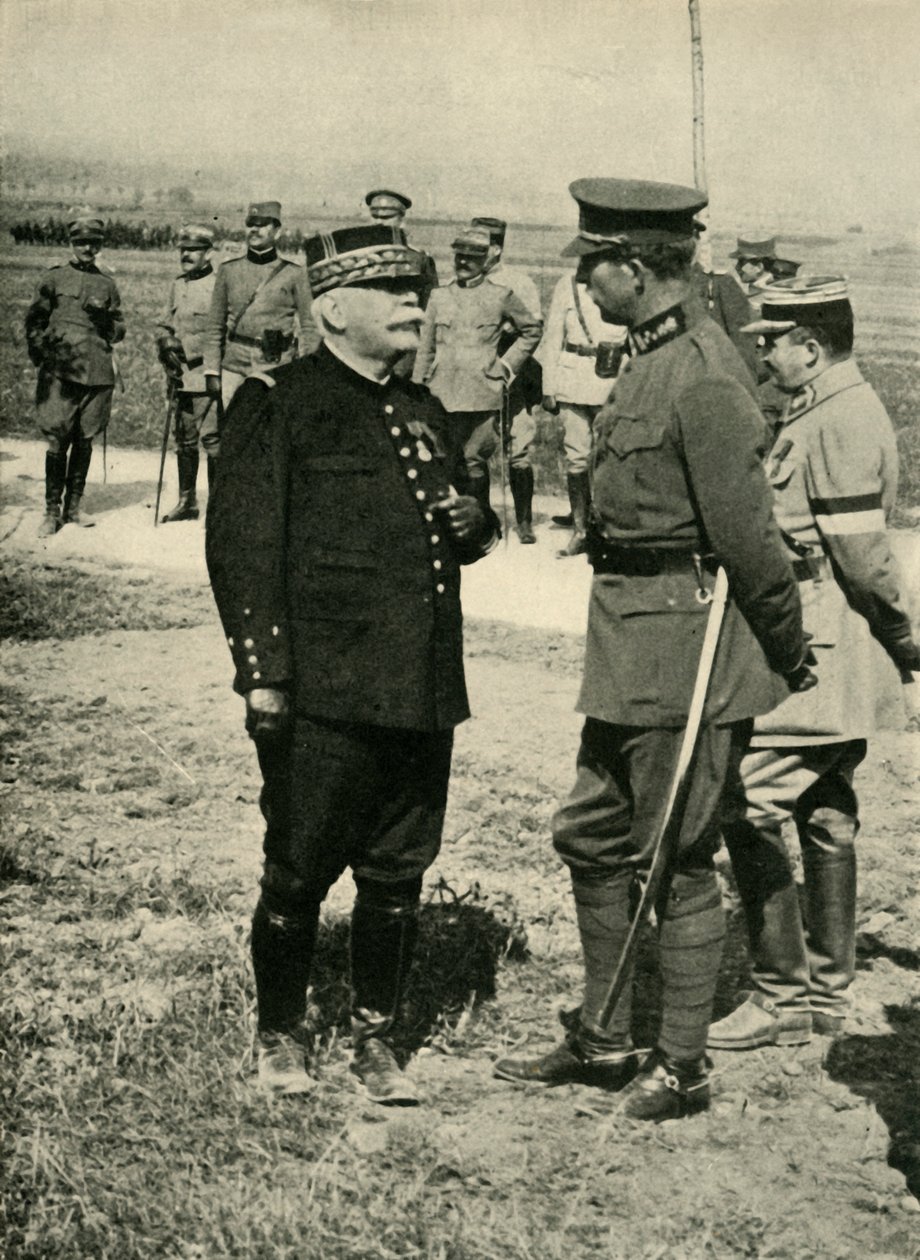 Generál Joseph Joffre a král Albert I., první světová válka, c1915, c1920. od Unbekannt
