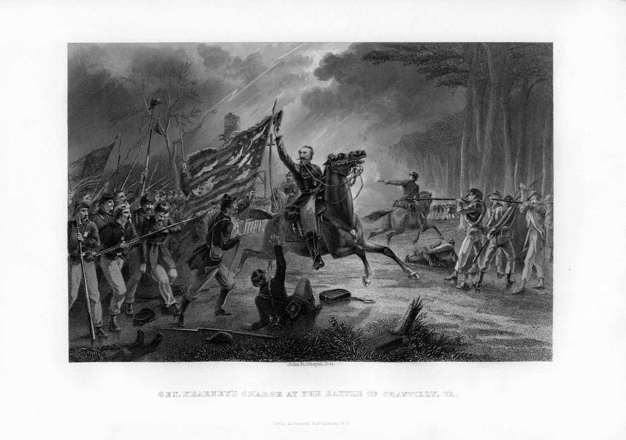 Generál Kearnys Charge, bitva u Chantilly, Virginie, 1. září 1862, 1862-1867 od Unbekannt