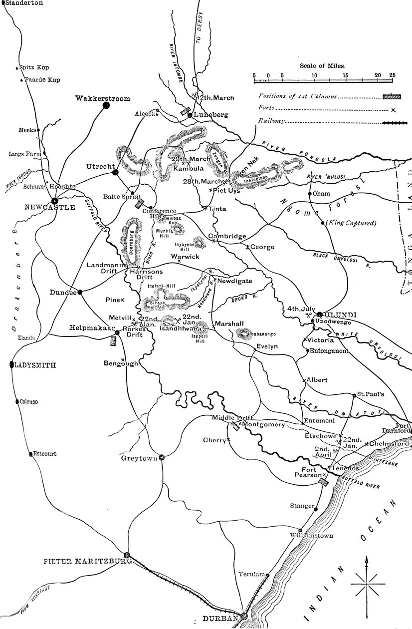 Generální plán operací v Zululandu, 1879, c1880 od Unbekannt