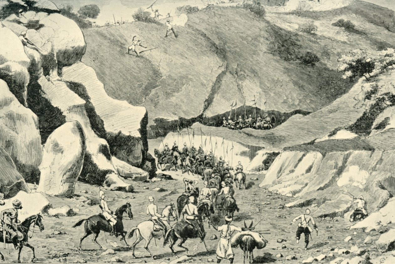 Generál Roberts...Napaden ghilzai v průsmyku Shutargardan, 27. září 1879, 1901. od Unbekannt