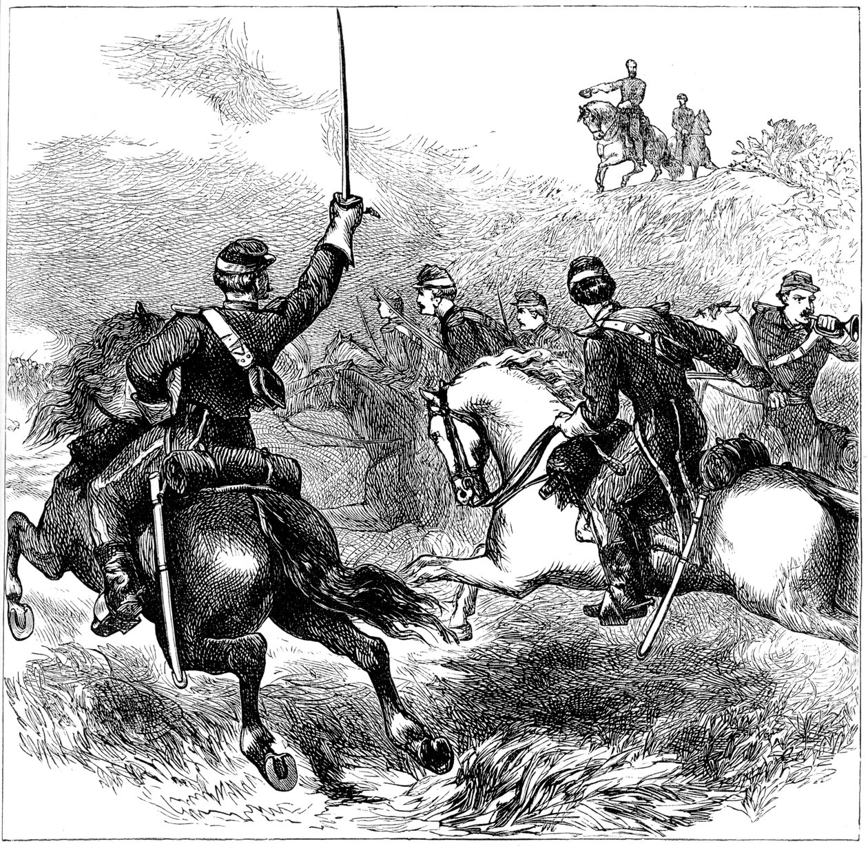 Generál Sheridan v Cedar Creek, Virginie, Americká občanská válka, 1864 c1880 od Unbekannt