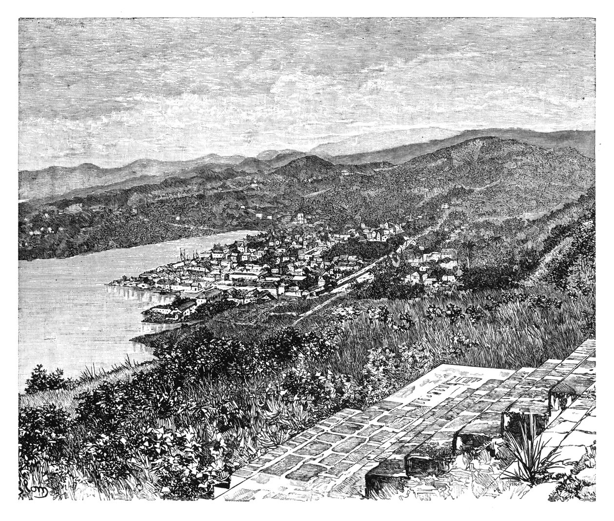 Celkový pohled na Castries, St Lucia Island, c1890 od Unbekannt