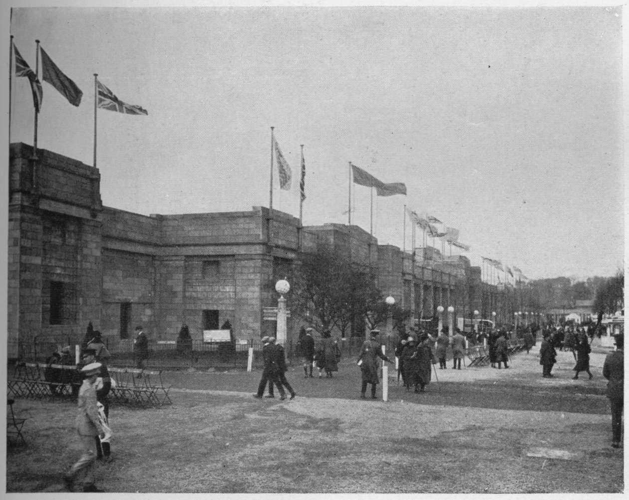 Celkový pohled na Palác inženýrství, výstava Britského impéria, Wembley, Londýn, 1924 od Unbekannt