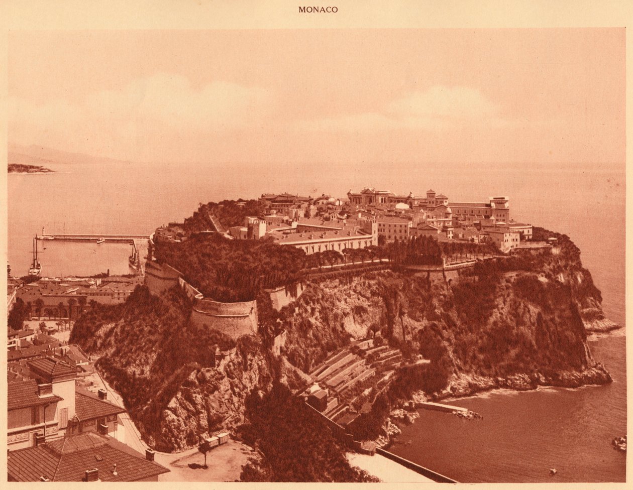 Celkový pohled na Monacké knížectví, 1930. od Unbekannt