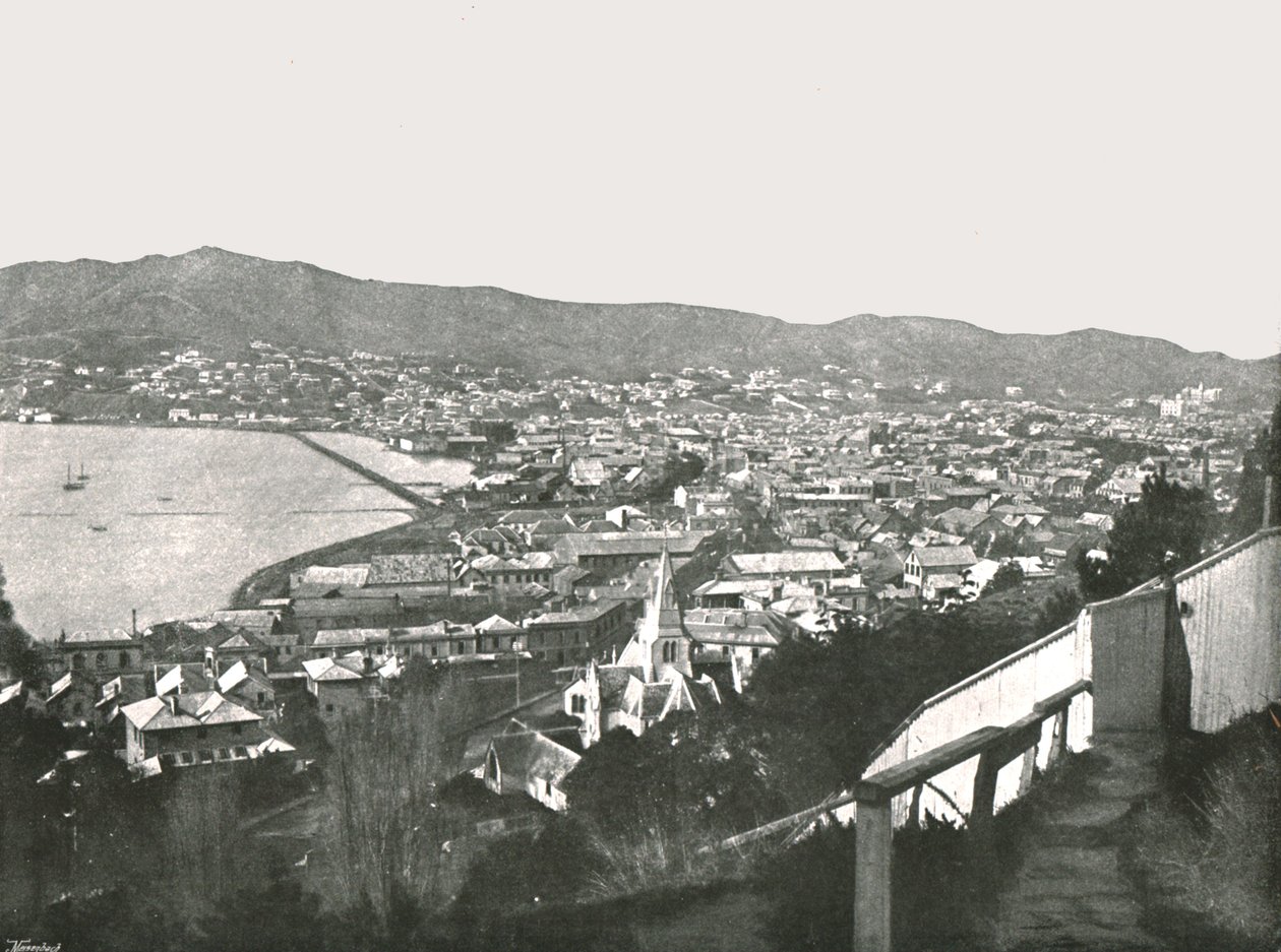 Celkový pohled na město, Wellington, Nový Zéland, 1895. od Unbekannt