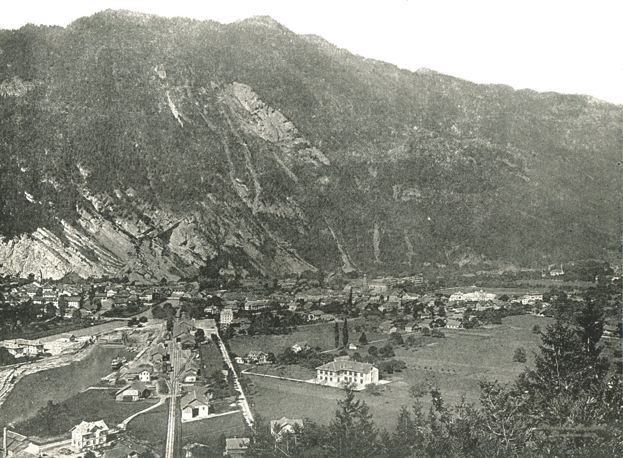 Celkový pohled na město Interlaken, Švýcarsko, 1895. od Unbekannt