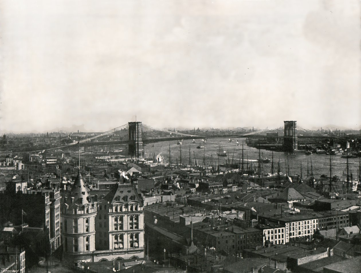Celkový pohled ukazující Brooklyn Bridge, New York, USA, 1895. od Unbekannt