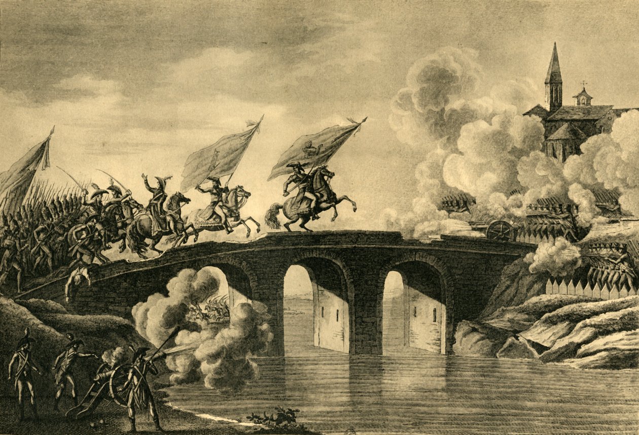 Generálové Bonaparte a Augereau zaútočí na most v Arcole, listopad 1796, 1921. od Unbekannt