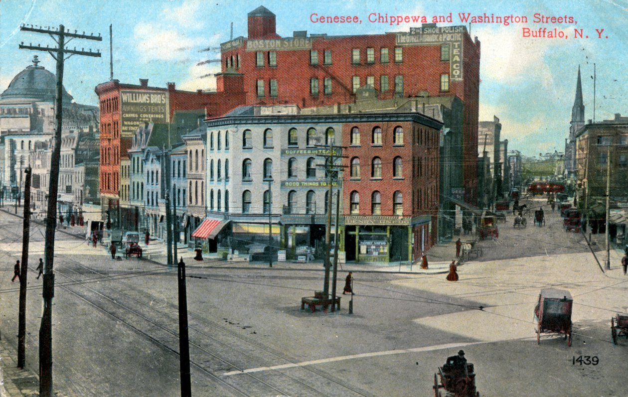 Genesse, Chippewa a Washington Street, Buffalo, New York, USA, c1910 od Unbekannt