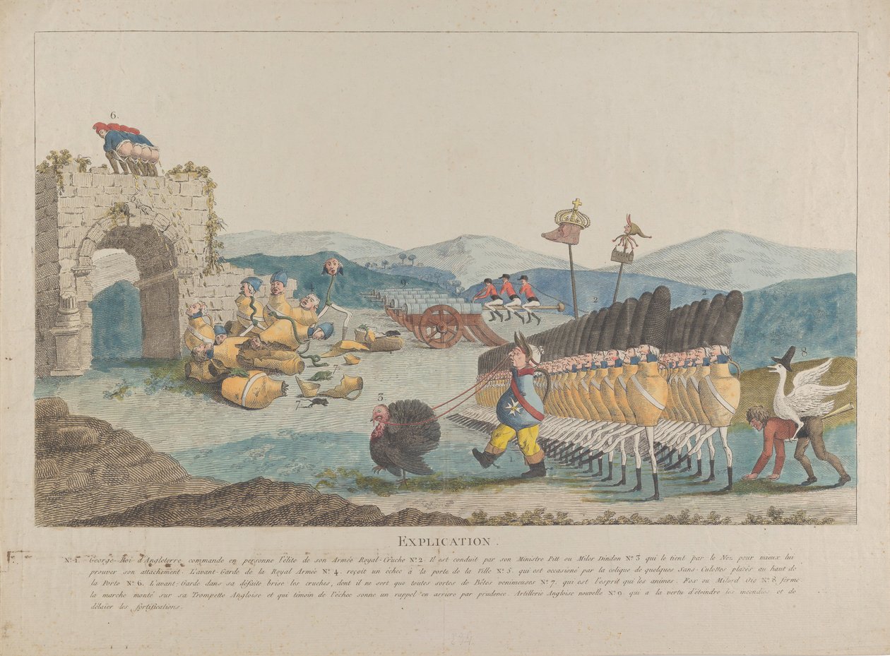 George III vedoucí armádu džbánů, 1794. od Unbekannt