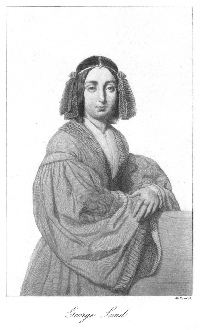 George Sand, francouzský romantický romanopisec, polovina 19. století od Unbekannt