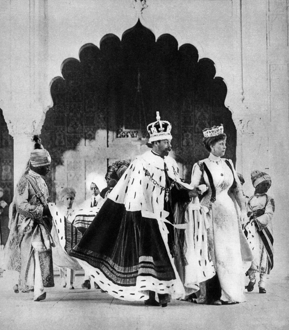 George V a Queen Mary v Dillí, Indie, 1911, 1935 od Unbekannt