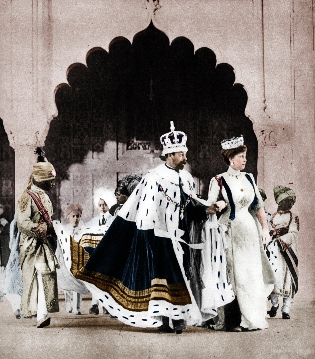 George V a Queen Mary v Dillí, Indie, 1911, 1935. od Unbekannt