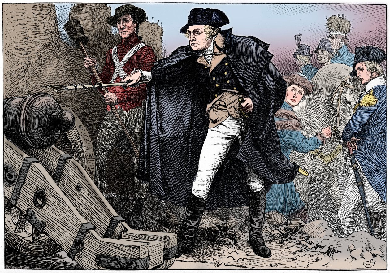 George Washington při obléhání Yorktown, Virginie, 1781 c1880 od Unbekannt
