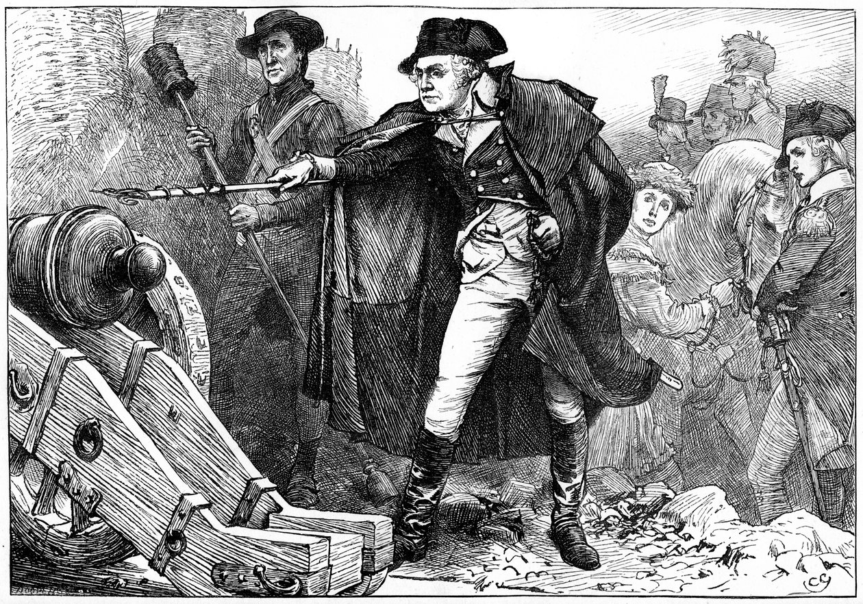George Washington při obléhání Yorktown, Virginie, 1781 c1880 od Unbekannt