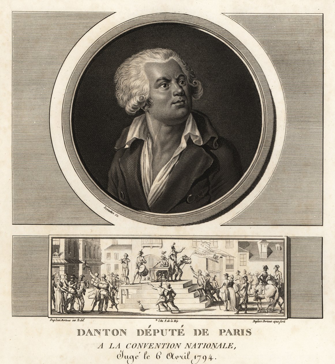 Georges Danton, zástupce Paříže na Národním shromáždění, popraven 1794 od Unbekannt